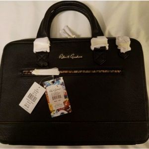 $328 Robert Graham Black Leather Briefcase For Men